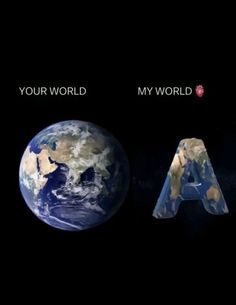 an image of the earth and letters that spell out your world