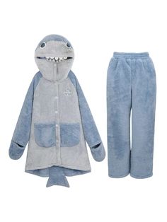 Shark Attack Cozy Winter Fleece Pajama Set - ntbhshop Shark Pajamas, Animal Pajamas, Shark Hoodie, Your Adorable, Nightgown Sets, Animal Magic, Cozy Pajamas, Fleece Pajamas, Cozy Winter