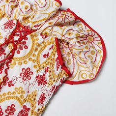 This embroidered mini dress is the epitome of sexy summer. You will look irresistible in this corset style. Crafted with a cotton-polyester woven blend, and finished with a playful ruffle trim to add extra style. Perfect for any summer occasion. Red Floral Embroidery Mini Dress For Summer, Embroidered Red Mini Dress For Summer, Red Floral Embroidered Summer Mini Dress, Red Floral Embroidered Mini Dress For Summer, Red Summer Mini Dress With Floral Embroidery, Red Smocked Bodice Mini Dress For Summer, Red Embroidered Mini Dress For Summer, Red Mini Dress With Smocked Bodice For Summer, Embroidered Fitted Cotton Mini Dress