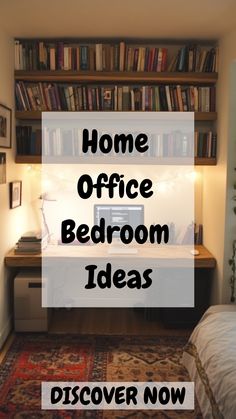 a bed room with a desk and bookshelf