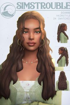 Discover this gorgeous Sims 4 long curly hair CC at number 2b on the Sims 4 CC download list! This hairstyle features luscious curls swept into a stylish claw clip, combining effortless elegance with a relaxed vibe. The soft waves flow gracefully, with delicate front strands framing your Sim’s face perfectly. It’s an absolute favorite on my Sims 4 female hair CC board, and it’s a must-have for creating stunning, versatile looks.