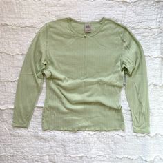 Cute Vintage Long Sleeve ~ Size: Medium (Can Fit A S/M) ~ Nwot ~ Pointelle Fabric With Satin Rose Detail ~ Ridiculously Soft And Cozy, Perfect For All Seasons ~ Authentic 90's Piece, Very Grandma Core ~ Very Similar To Pretties Venice And My Mum Made It ~ Brand Is 'High Sierra' *Tagged As Brandy Melville For Exposure* ~ Reasonable Offers Are Welcome, No Lowball Offers! I Also Do Bundles!! Green Crew Neck Tops For Layering, Green Long Sleeve T-shirt For Layering, Green Long Sleeve Top For Spring Layering, Spring Green Long Sleeve Top For Layering, Green Casual Long Sleeve Top For Spring, Green Casual Long Sleeve Top For Layering, Casual Green Long Sleeve Top For Spring, Casual Green Long Sleeve Top For Layering, Summer Crew Neck Long Sleeve Top For Loungewear