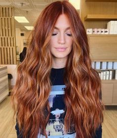 Brunette Hair To Red, Red And Gold Hair Color Highlights, Red Hair With A Shadow Root, Natural Red Hair With Babylights, Expensive Red Hair Color, Balayage In Red Hair, Hair 2023 Trends Copper, Ginger Red Balayage, Redhead Balayage Copper