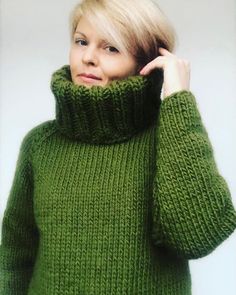 "Chunky Wool Sweater, Turtleneck Sweater, Wool Jumper, Women Sweater, Chunky Pullover, big turtleneck, Amazing design, #icelandsweater 100% hand knit 100% luxury Sweater 100% pure wool Some clothes have soul ! ❤️ This lovely and warm sweater is hand knitted by 100% pure wool yarn 🧶 The yarn is the best quality - soft, warm and lux. If you want to feel soft, warm and cosy you are at the right place. We use organic and luxury yarn to made this beautiful item for you. Optimal combination by price Green High Neck Sweater With Stretch, Green High Neck Stretch Sweater, Green Stretch High Neck Sweater, Green Funnel Neck Winter Sweater, Green Funnel Neck Sweater For Winter, Fitted Chunky Knit High Neck Sweater, Fitted High Neck Chunky Knit Sweater, Fitted Cozy Turtleneck With Funnel Neck, Cozy Fitted Turtleneck With Funnel Neck