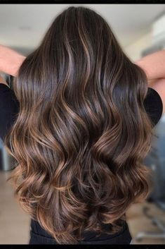 Non Bleach Balayage Black Hair, Half Head Highlights Dark Hair, Brunnete Balayage On Dark Hair, Expresso Brown Balayage, Hair Dye Inspo For Black Hair, Natural Highlights On Black Hair, Really Dark Brown Hair With Highlights, Medium Length Black Hair With Highlights