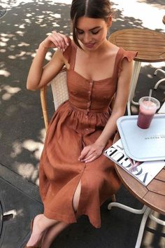 Minimal Stil, Linen Sundress, Fest Outfits, Gaun Fashion, Graduation Dresses, K Fashion, White Dress Summer, Linnet