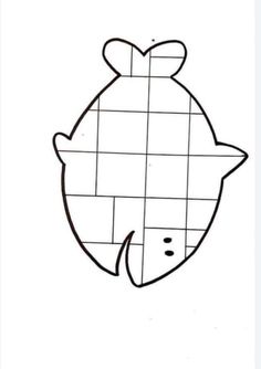 a drawing of a fish that has been cut into squares