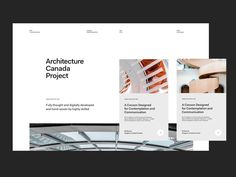 the architecture canada project website is displayed on three different screens, including one with an image of