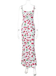 43448050647084|43448050745388|43448050810924 White Cherry Dress, White Summer Dress With Cherry Print, Fitted Sleeveless Dress With Strawberry Print, Sleeveless Cherry Print Party Dress, Red Floral Print V-neck Sleeveless Dress, White Slip Dress, White Slip, White Dress Party, Holiday Party Dresses