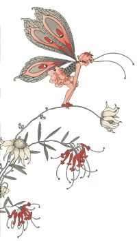 an image of a fairy with flowers and butterflies