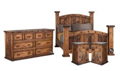 RUSTIC MANSION BEDROOM SET - The Rustic Mile Rustic King Bedroom Set, Rustic Mansion, Rustic Bedroom Furniture Sets, Rustic Bedroom Sets, Large Nightstands, Queen Sized Bedroom Sets, Mansion Bedroom, Rustic Bedroom Furniture, Queen Sized Bedroom