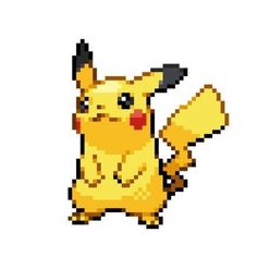 an image of a pixelated pikachu