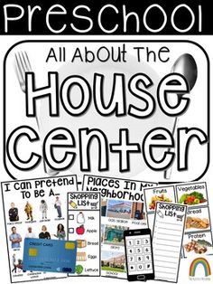 an all about the house center with pictures and text