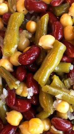 beans and corn are mixed together to make a colorful salad or side dish for lunch