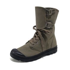 Category:Boots; Upper Materials:Canvas; Embellishment:Splicing; Season:Fall,Winter; Gender:Men's; Activity:Walking; Toe Shape:Round Toe; Style:Classic,Vintage; Boot Shaft:Booties / Ankle Boots; Outsole Materials:Rubber; Occasion:Daily; Closure Type:Lace-up; Pattern:Solid Colored; Listing Date:10/23/2023; 2024 Trends:Retro,Motorcycle Boots,Biker boots; Foot Length:null; Foot Width:null; Size chart date source:Provided by Supplier. Casual Khaki Martin Boots With Round Toe, Trendy High-top Moto Boots For Outdoor, High-top Mid-calf Boots For Fall Outdoor, Fall Outdoor High-top Mid-calf Boots, Mid-calf Moto Boots For Fall Outdoor Activities, Fall Outdoor High Ankle Lace-up Boots, Fall Mid-calf Moto Boots For Outdoor, Fall Outdoor Mid-calf Moto Boots, Trendy Mid-calf Boots For Outdoor Fall Use