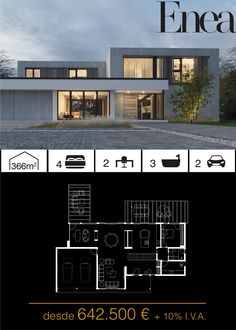 the front and back side of a modern house