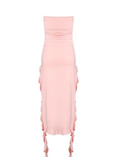 Laugh it up in the Lisa Strapless Ruffle Dress in Pink! This elegant, fun, and stylish dress is perfect for a night out, featuring a strapless silhouette and ruffle asymmetric skirt, all crafted from a flattering bodycon fit. Get ready for date night with Good Girl Things! Details Lisa Strapless Ruffle Dress in Pink Elegant Fun Stylish Strapless Ruffle Asymmetric Skirt Bodycon Fit Good Girl Things - Date Night Collection Evening Dresses With Ruched And Ruffled Straps, Ruched Maxi Dress With Ruffled Straps For Party, Spaghetti Strap Midi Dress With Ruffles For Prom, Party Maxi Dress With Ruched Ruffled Straps, Sleeveless Ruffle Dress With Ruffle Hem For Prom, Flirty Ruched Strapless Evening Dress, Summer Midi Dress With Ruffle Hem For Prom, Fitted Midi Dress With Ruffles And Spaghetti Straps, Ruffled Strap Maxi Dress For Night Out