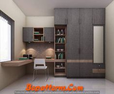 Unique Bedroom Design -Bedroom Interior Design -Elegant Bedroom Cupboard Designs Almari With Study Table, Study Room Cupboard Ideas, Bedroom Cupboard With Study Table, Study Wardrobe Design, Almirah With Study Table, Wardrobe With Study Table Design Modern, Cupboard With Study Table, Wardrobe Cum Study Table