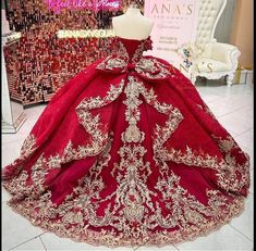 Burgundy Quince Dresses, Red And Gold Quinceanera Dresses, Mexico Outfit Ideas, Red Quince Dress, Quinceanera Dresses Red, Vestido Charro