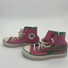 Converse All Star Chuck Taylor Pink High Tops Mens Size 5 Womens 7 Free Shipping. Condition is "Pre-owned". Shipped with USPS Priority Mail. 80s Converse, Dr Wardrobe, Pink High Tops, Converse All Star, Chuck Taylor, Things To Buy, Chuck Taylors, Converse Sneaker, Priority Mail