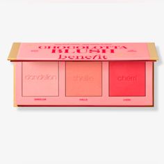 All Your Favorite Silky-Soft Blushes In A Mini Palette. They're Buildable, Blendable And Give A Soft- Focus, Airbrushed Effect. Treat Your Cheeks To Dandelion For A Brightening, Satin Finish, Shellie For A Warm Pink, Soft-Shimmer Finish, &Limited Edition Cherri For A Pop Of Red In A Matte Finish. Love To Bundle Feel Free To Ask Any Questions Thanks For Shopping With Me Quick Shipping Benefit Makeup, Pop Of Red, Soft Focus, Benefit Cosmetics, Blush Makeup, New Release, Satin Finish, Womens Makeup, Dandelion