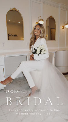 a beautiful woman sitting on top of a white chair