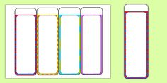 four blank labels with different colors and shapes are shown in the same row, one is empty