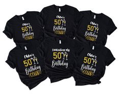 50th Birthday Party Shirts,Matching Friend Group Tshirts,Customized Squad Tees,Funny 50th Birthday Trip Gifts,Birthday Group Shirt For Women WE DON'T USE A REAL GLITTER. 🎁 Enjoy your shopping ! Need custom made shirts? Don't hesitate to message us! Thanks for your support! CustomShirtsZone_ Family ✨There are all sizes in the dropdown menu. These designs are for both kids and adults. Please make sure you purchased the correct size. ----- How To Order ----- 1-) Please, check and review all the photos. 2-) Choose your t-shirt size and color. *Different styles of shirts may have different shades of same color choice due to different manufacturer brands. *For this reason, we recommend you to match shirts from the same styles if you want precisely matching colors (ex. Unisex, V-necks, Toddler, 50th Birthday Shirts For Group, Birthday Shirts Womens Group, 50th Birthday Party Shirts, 50th Birthday Tshirts Group Men, 50th Birthday Tshirts Group, Group 60 Birthday Shirts Irthday Squad, Birthday Group Shirts, Funny 50th Birthday, Birthday Party Shirts