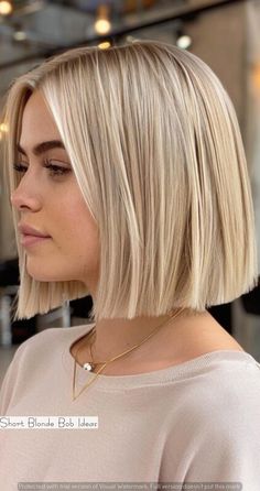 Short Blonde Bob Ideas | Short hair | Low taper fade haircut | Short Blonde hair | Shoulder length hair Subtly Layered Sandy Blonde Bob. Cut slightly shorter in the back for extra volume on the crown, this multi-tone  bob has only a few weight-removing layers to support the dimensional color scheme. Short Bob Hairstyles Blonde, Short Hair Low Taper, Blonde Hair Shoulder Length, Fade Haircut Short, Short Blonde Bob, Hair Bobs, Champagne Blonde Hair, Low Taper Fade Haircut, Low Taper Fade