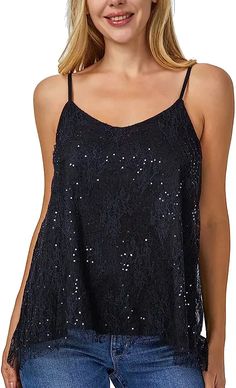 100+Taylor Swift Concert Outfit Ideas For Moms: Wear This!! – Festival Attitude Sequin Tank Top Outfit, Sparkly Tops, Sequin Material, Dressy Sweaters, Sparkly Top, Cocktail Club, Strappy Tank Tops