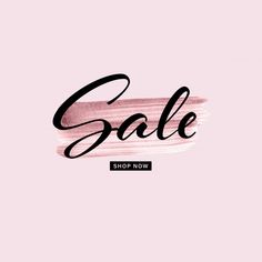 the word sale written in black ink on a pink background