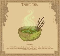 there is a green tea in a bowl with chopsticks on it and the caption reads,'treat tea common after drinking this metal tea, you heal