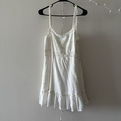 Zara Embroidered Dress White Size M Mini Ref 0881/110 | eBay Fitted Dress With Cutwork Hem For Daywear, Chic Cotton Dress With Floral Embroidery, Casual Midi Dress With Cutwork Hem, Embroidered Summer Mini Dress, Embroidered Mini Summer Dress, Elegant Embroidered Cotton Mini Dress, Chic Embroidered Dresses For Day Out, Fitted Mini Dress With Cutwork Hem For Summer, Cotton Day Dresses With Embroidered Hem