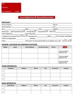 an application form for loan applications