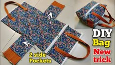 the instructions to make a diy bag with two pockets