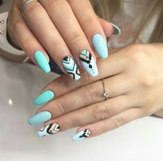 Cute Short Nail Ideas, Aztec Nail Designs, Rodeo Nails, Indian Nails, Aztec Nails, Short Nail Ideas, Western Nails, Nails Art Ideas, Romantic Nails