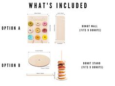 an info sheet with donuts, doughnut holes and other things labeled in it