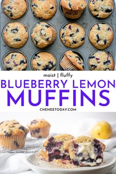 blueberry lemon muffins with the title text overlay