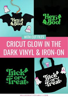 trick or treat bags with cut files to make them glow in the dark