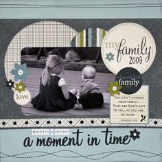 a scrapbook page with an image of two children