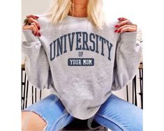 Custom College Sweatshirt,Custom University Sweatshirt,Custom College T-Shirt,Personalized College Shirt,Custom Design University Tshirt FREE SHIPPING All items are made to order and there are no returns on merchandise. Please be sure to double check your order before placement, and see sizing chart and size recommendations to find the best fit for you! Ideal for any situation, this UNISEX heavy blend crewneck sweatshirt is pure comfort. These garments are made from polyester and cotton. This co Senior Sweatshirts, Hamptons New York, New York Sweatshirt, Outer Banks North Carolina, Beach Sweatshirt, School Sweatshirts, Beckham Jr, University Sweatshirts, Drinking Shirts