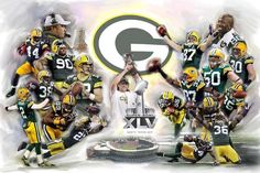 the green bay packers football team is depicted in this digital art painting by american football players