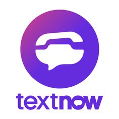 the textnow logo with a purple circle around it that says,'next now '