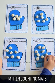 the mitten counting mats are great for kids to practice counting with their hands and fingers