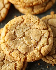 several cookies are stacked on top of each other and ready to be eaten or eaten