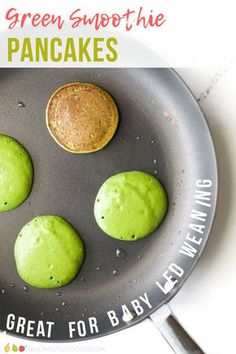 pancakes with green frosting in the shape of pancakes