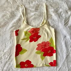 Print Tank Top, Cropped Cami, Top Cropped, Hawaiian Print, Print Tank