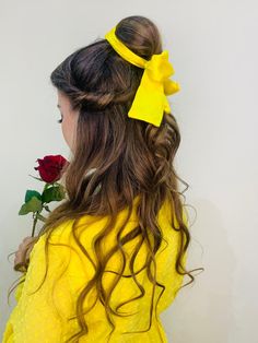 Beauty And The Best Hairstyle, Belle Inspired Hairstyles, Belle Costume Hair, Beauty And The Beast Inspired Hairstyles, Belle Hairstyle For Kids, Bell Hairstyle Disney, Belles Hair Disney, Beauty And The Beast Costume Ideas, Beauty And The Beast Hairstyle