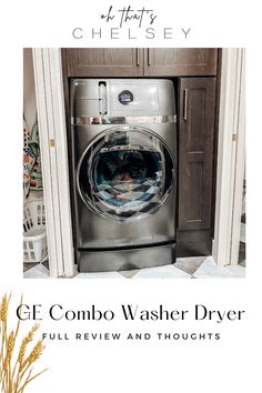 a washer and dryer are shown in this advertisement