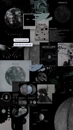 a collage of images and text about the moon